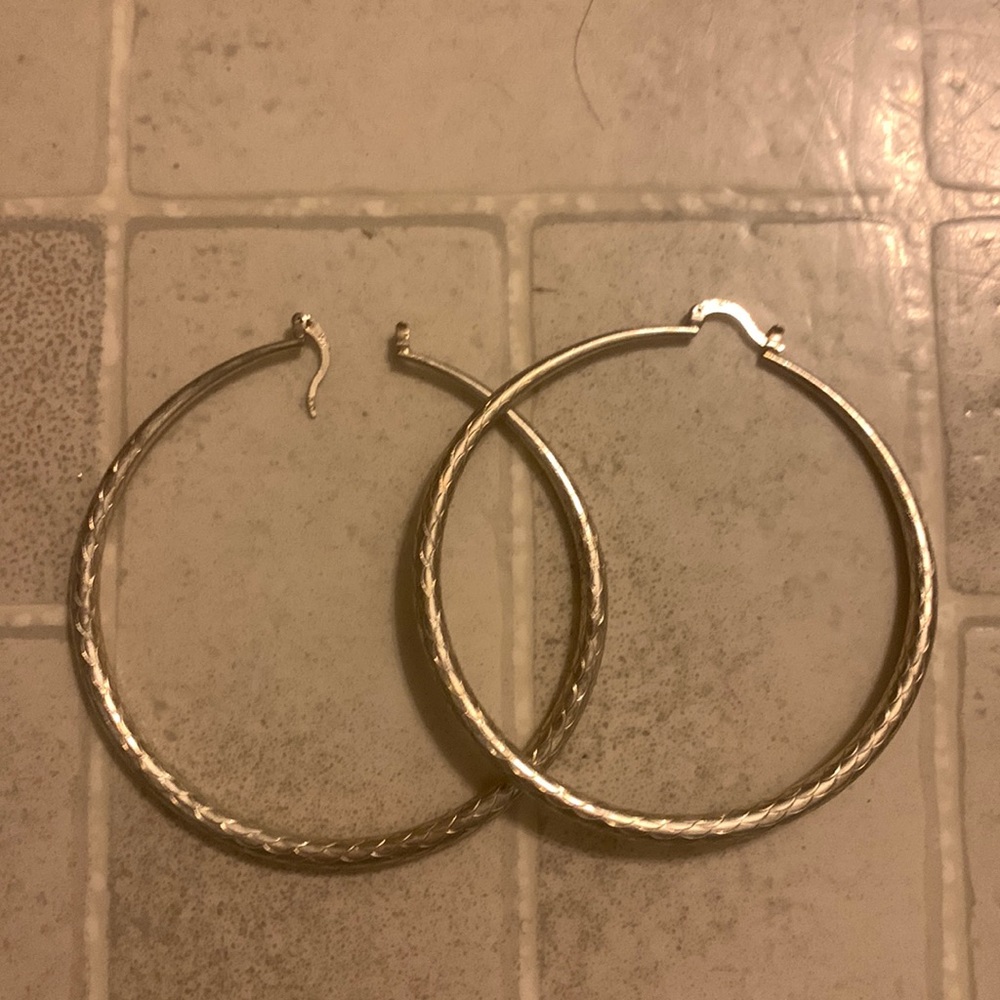 925 Elegant Big Hoop Earrings